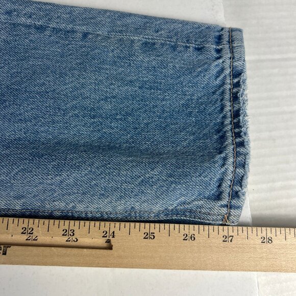 American Eagle Jeans Women's 0 Reg Mom Straight Blue Patchwork Distressed Denim - Picture 12 of 16